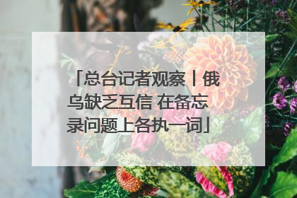 总台记者观察丨俄乌缺乏互信 在备忘录问题上各执一词