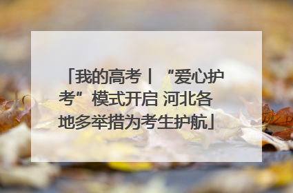 我的高考丨“爱心护考”模式开启 河北各地多举措为考生护航