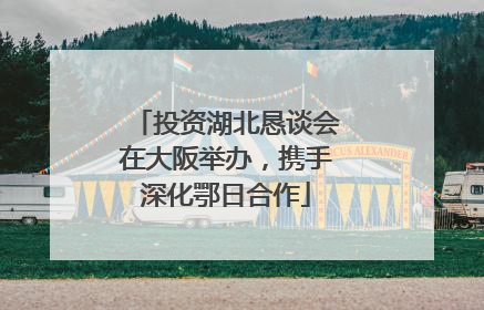 投资湖北恳谈会在大阪举办，携手深化鄂日合作