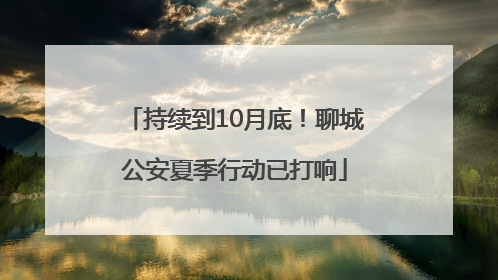 持续到10月底！聊城公安夏季行动已打响