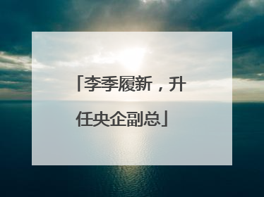 李季履新，升任央企副总