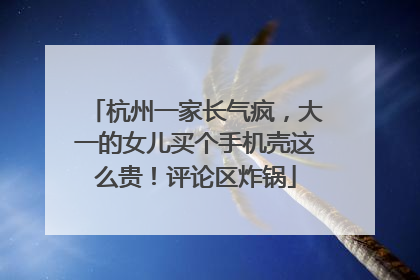杭州一家长气疯，大一的女儿买个手机壳这么贵！评论区炸锅