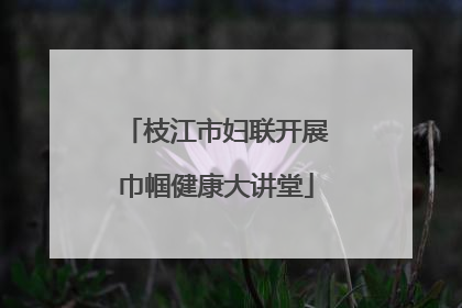 枝江市妇联开展巾帼健康大讲堂