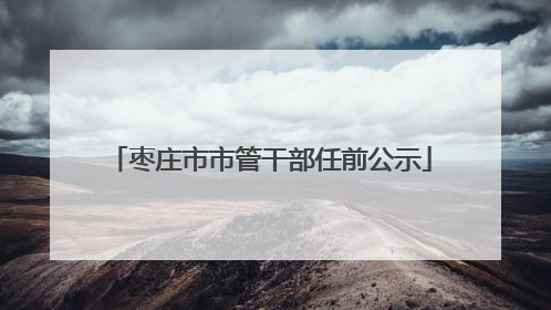 枣庄市市管干部任前公示