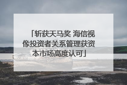斩获天马奖 海信视像投资者关系管理获资本市场高度认可