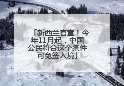新西兰官宣！今年11月起，中国公民符合这个条件可免签入境