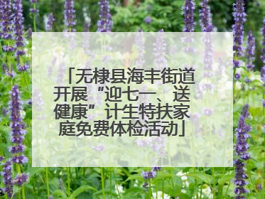 无棣县海丰街道开展“迎七一、送健康”计生特扶家庭免费体检活动