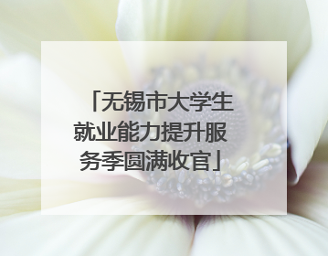 无锡市大学生就业能力提升服务季圆满收官
