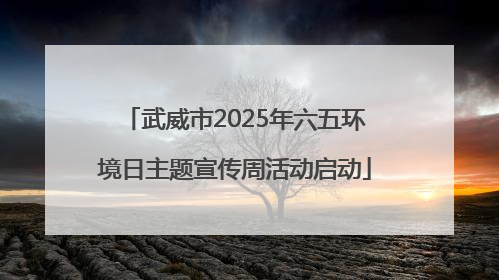 武威市2025年六五环境日主题宣传周活动启动