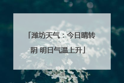 潍坊天气：今日晴转阴 明日气温上升