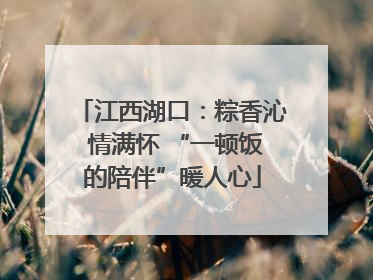 江西湖口：粽香沁 情满怀 “一顿饭的陪伴”暖人心