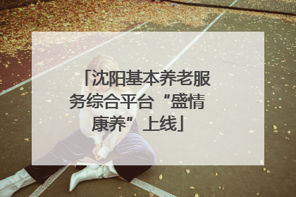 沈阳基本养老服务综合平台“盛情康养”上线