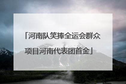 河南队笑捧全运会群众项目河南代表团首金