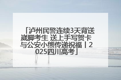泸州民警连续3天背送崴脚考生 送上手写贺卡与公安小熊传递祝福丨2025四川高考