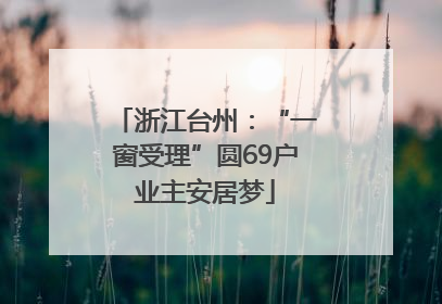 浙江台州：“一窗受理”圆69户业主安居梦