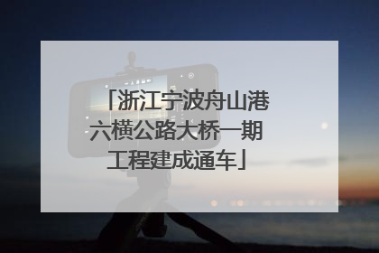 浙江宁波舟山港六横公路大桥一期工程建成通车