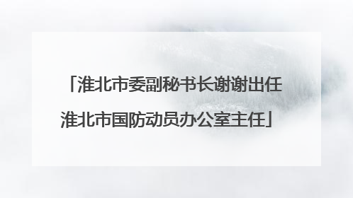 淮北市委副秘书长谢谢出任淮北市国防动员办公室主任