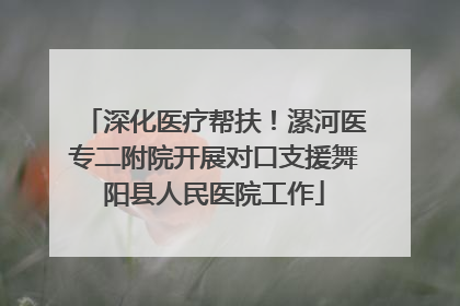 深化医疗帮扶！漯河医专二附院开展对口支援舞阳县人民医院工作