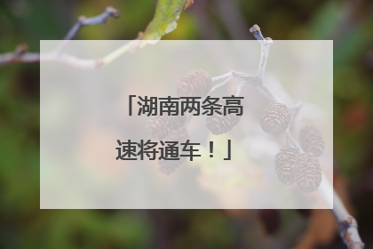 湖南两条高速将通车！