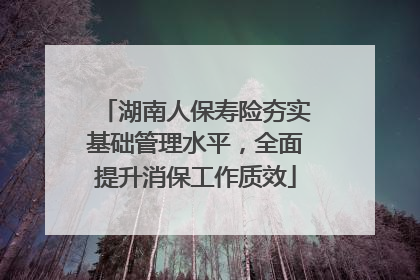 湖南人保寿险夯实基础管理水平，全面提升消保工作质效