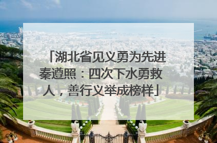 湖北省见义勇为先进秦遵照：四次下水勇救人，善行义举成榜样