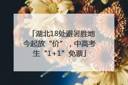 湖北18处避暑胜地今起放“价”，中高考生“1+1”免票