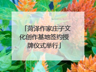 菏泽作家庄子文化创作基地签约授牌仪式举行