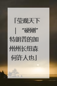 莹观天下｜“硬刚”特朗普的加州州长纽森何许人也