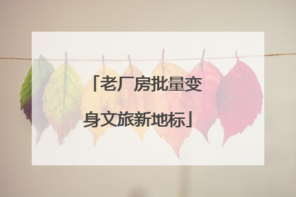 老厂房批量变身文旅新地标