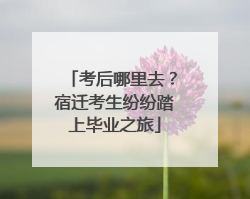 考后哪里去？宿迁考生纷纷踏上毕业之旅
