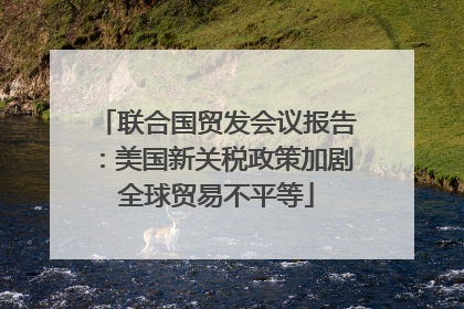 联合国贸发会议报告：美国新关税政策加剧全球贸易不平等