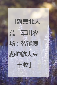 聚焦北大荒｜军川农场：智能喷药护航大豆丰收