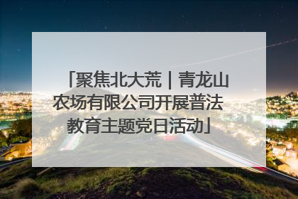 聚焦北大荒｜青龙山农场有限公司开展普法教育主题党日活动