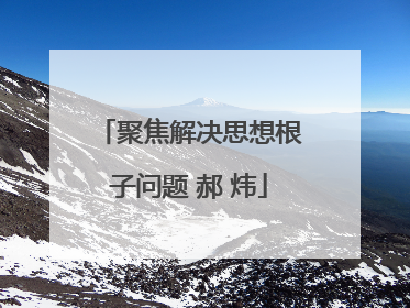 聚焦解决思想根子问题 郝 炜