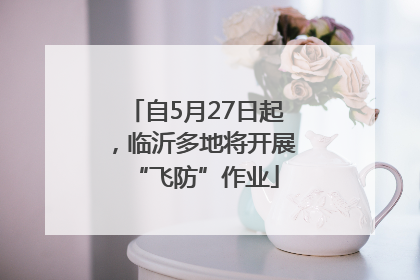 自5月27日起，临沂多地将开展“飞防”作业
