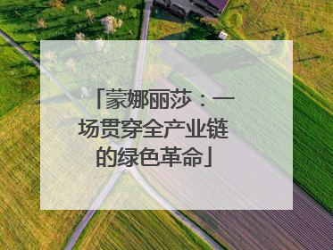 蒙娜丽莎：一场贯穿全产业链的绿色革命