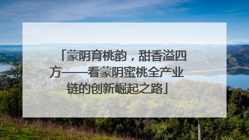 蒙阴育桃韵，甜香溢四方——看蒙阴蜜桃全产业链的创新崛起之路