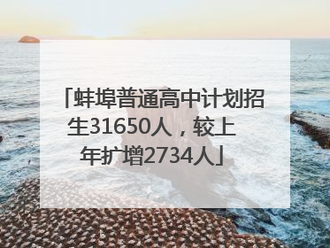 蚌埠普通高中计划招生31650人，较上年扩增2734人