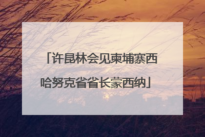 许昆林会见柬埔寨西哈努克省省长蒙西纳