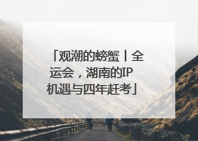 观潮的螃蟹丨全运会，湖南的IP机遇与四年赶考