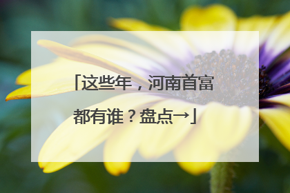 这些年，河南首富都有谁？盘点→