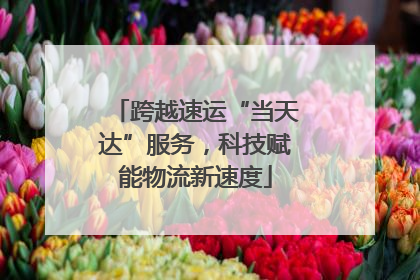 跨越速运“当天达”服务，科技赋能物流新速度