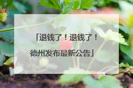 退钱了！退钱了！德州发布最新公告