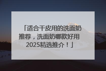 适合干皮用的洗面奶推荐，洗面奶哪款好用2025精选推介！