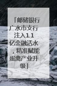 邮储银行广水市支行注入1.1亿金融活水，精准赋能蛋禽产业升级