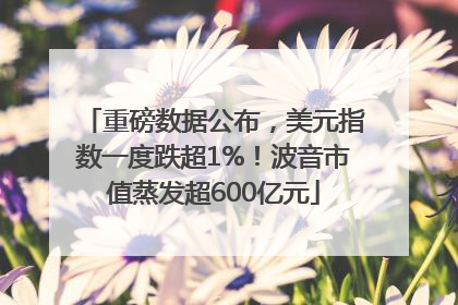重磅数据公布，美元指数一度跌超1%！波音市值蒸发超600亿元