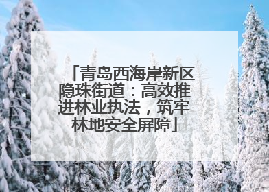 青岛西海岸新区隐珠街道：高效推进林业执法，筑牢林地安全屏障