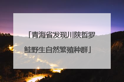 青海省发现川陕哲罗鲑野生自然繁殖种群