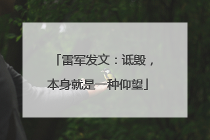 雷军发文：诋毁，本身就是一种仰望