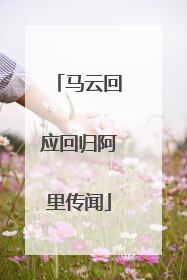 马云回应回归阿里传闻